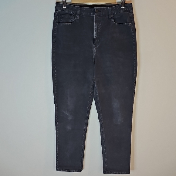American Eagle Stretch Size 12 Corderoy Mom Straight Leg Jeans - Dark Gray - Picture 1 of 8